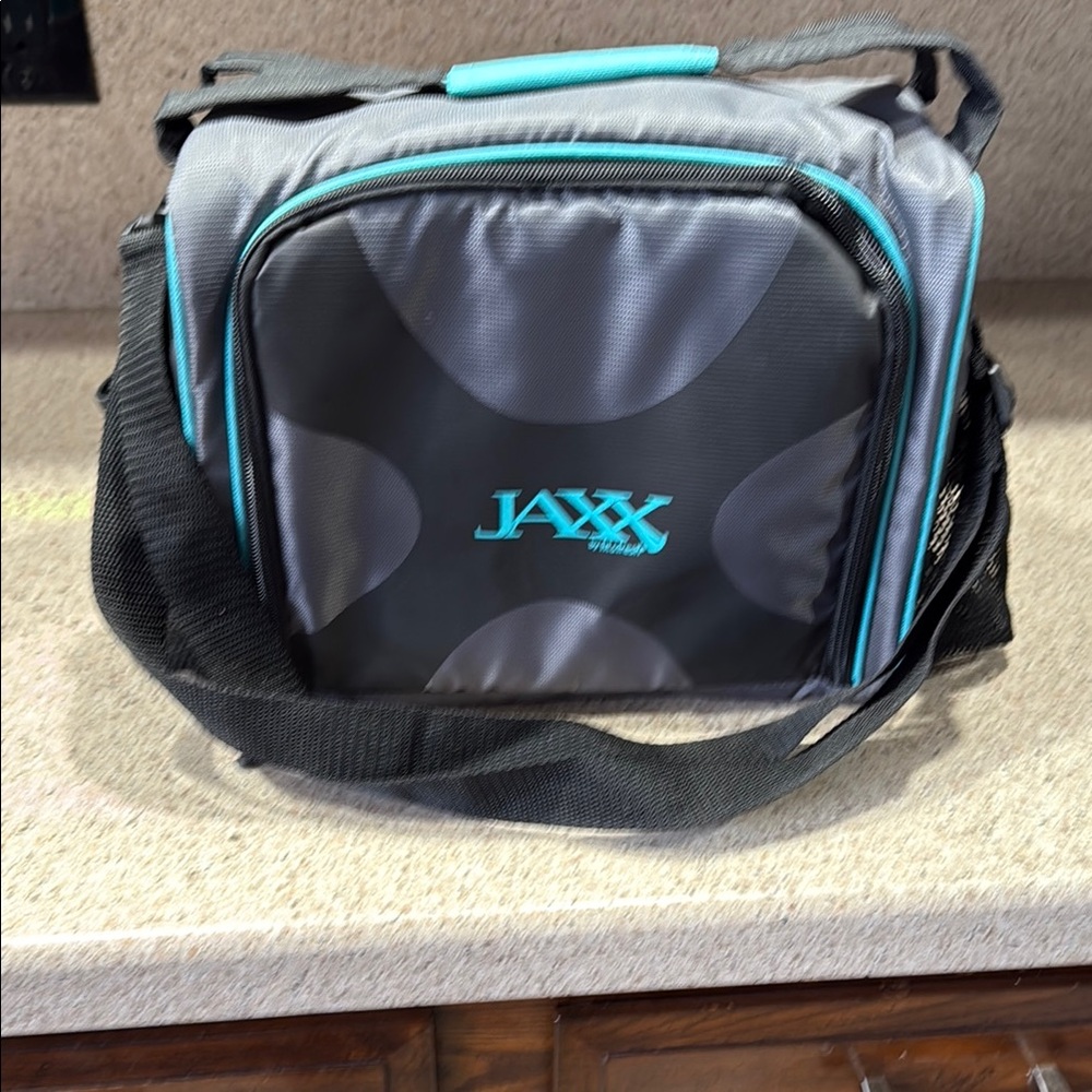 Jax Gray and Blue Duffel Bag with Durable Design